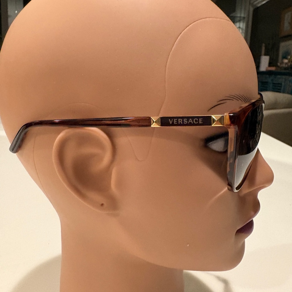 Versace Tortoise Shell Sunglasses with Gold Details, NWT